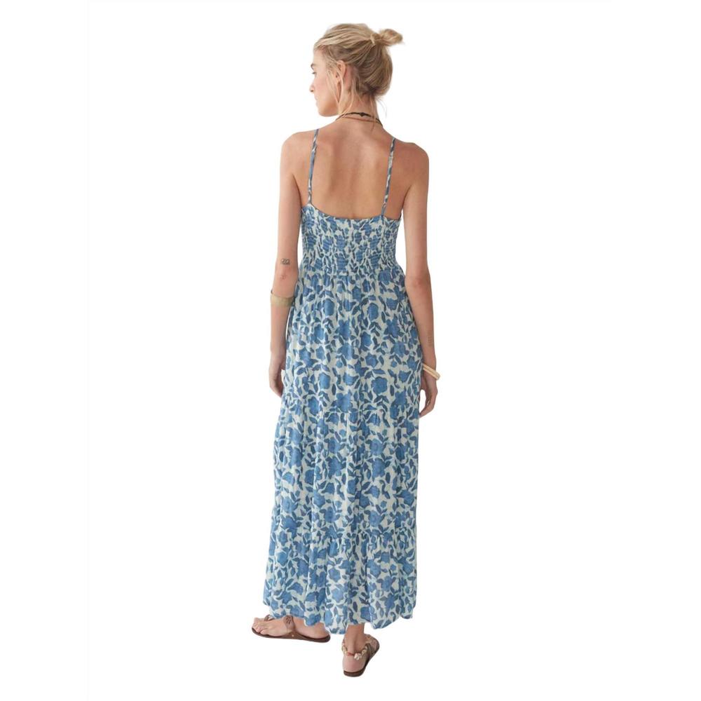 NEW MAISON HOTEL half- button maxi dress in cobalto - Picture 3 of 3